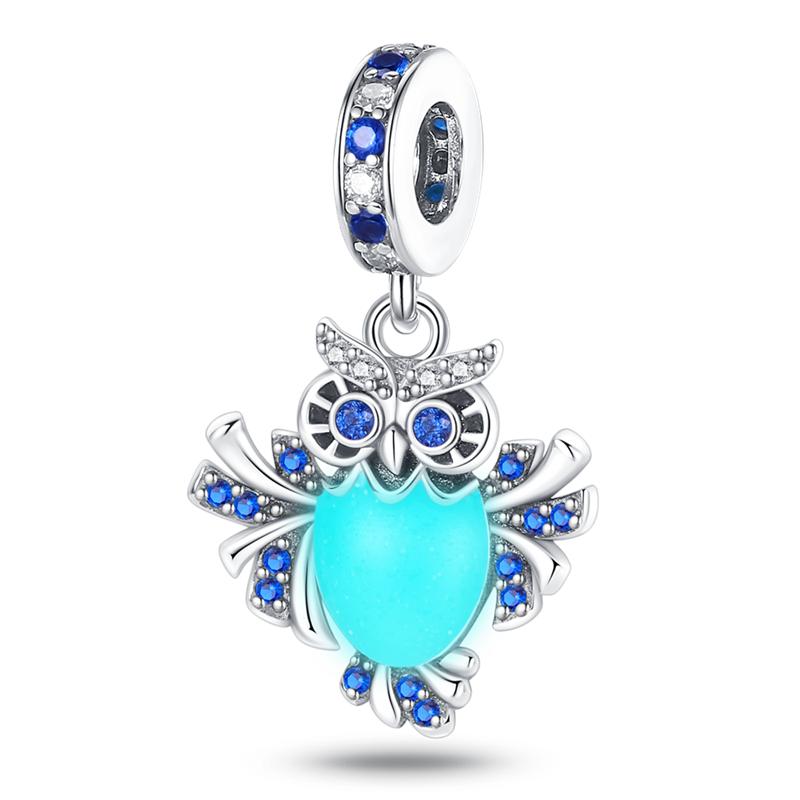 silver-plated Glow in the dark Firefly Honeybee Star Charms Beads Fit Qikaola Original Bracelets Fine DIY Jewelry Gift
