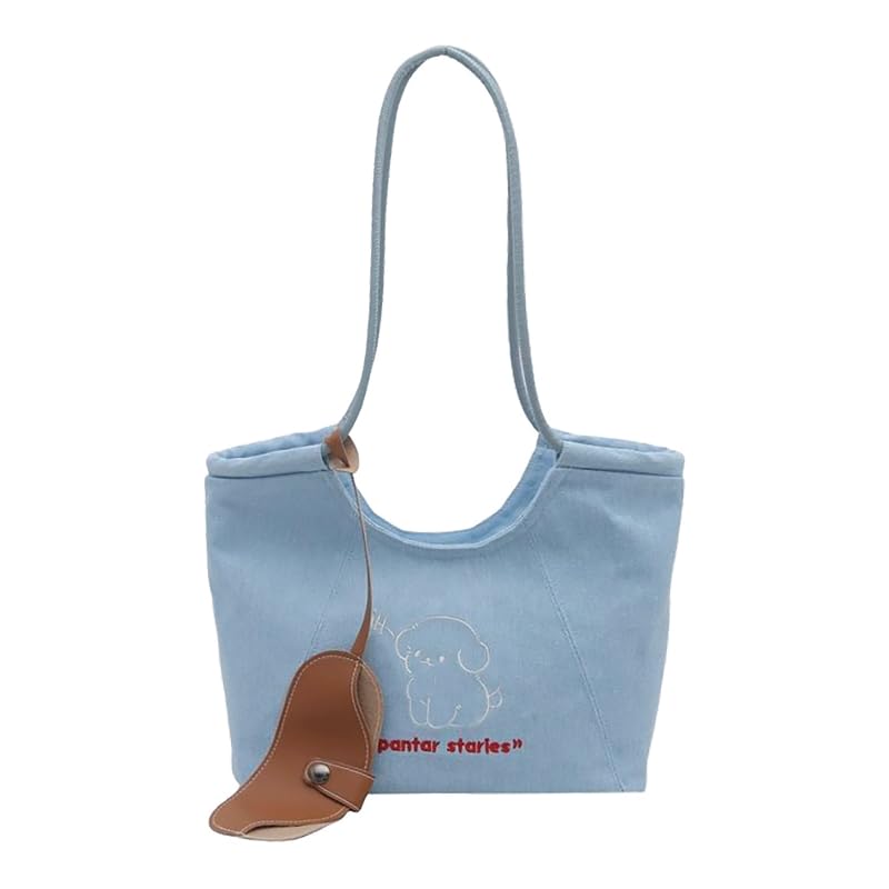 

[Hopea] Shoulder Bag, Tote Bag with Zipper, Cute, Travel, Commuting, School, Gift, Solid Color, Women s