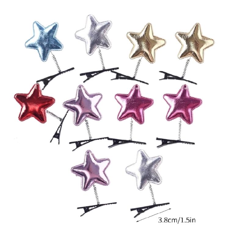 10PCS Cartoon Shape Spring Hairpin for Women Comfortable Hair Clip Girl Traveling Photography Hair Clip Multiple Color