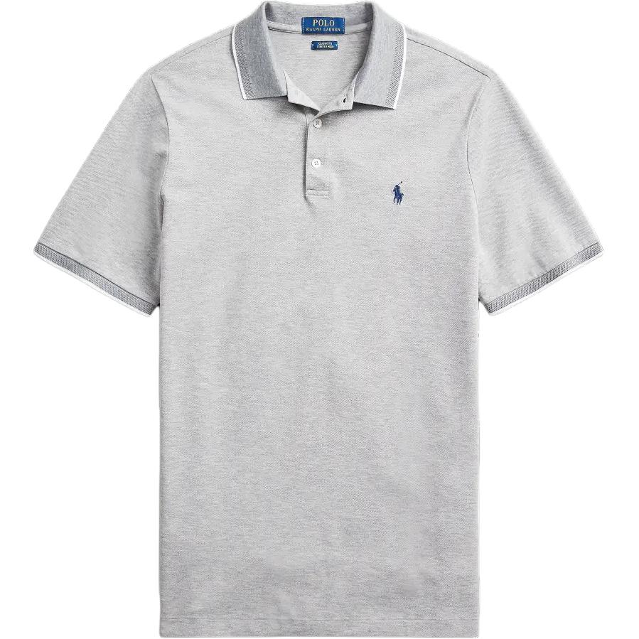 

Polo Ralph Lauren однотонный логотип вышитый полосатый пуговицы Slim Fit короткий рукав поло мужские топы светло-серый MNPOKNI1N820585-020 XL