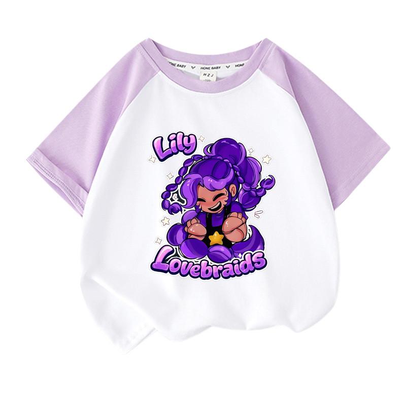 T-shirt Raglan a Maniche Corte Lily Lovebraids per Bambina