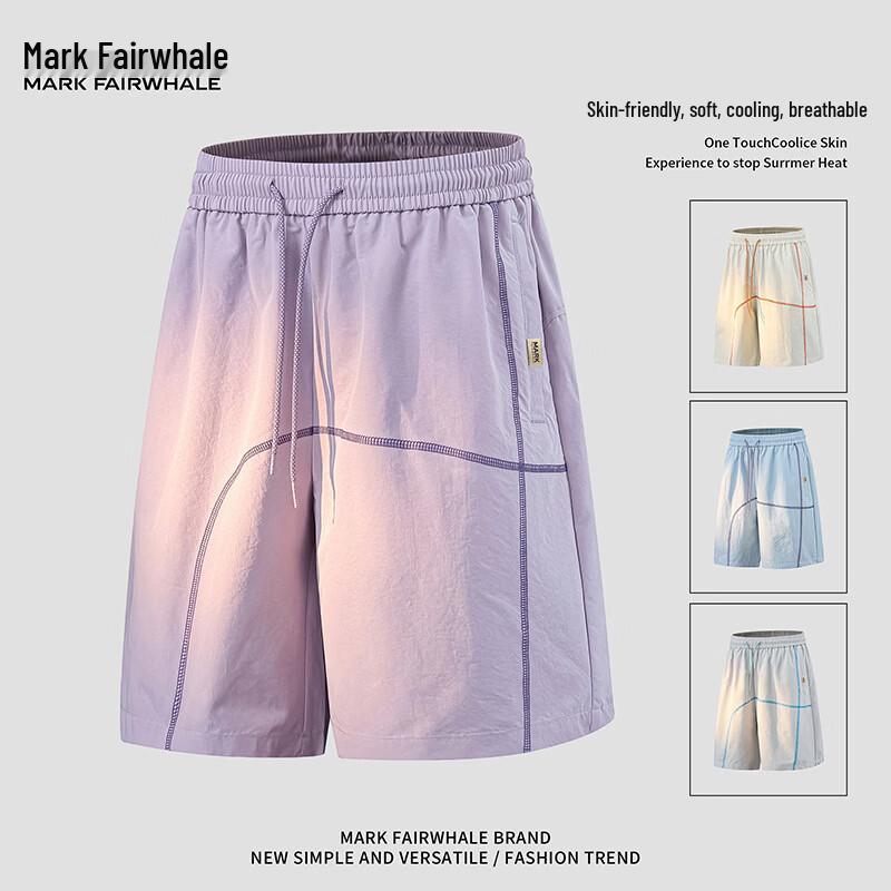 Mark Fairwhale Men s Contrast Stitching Quick-Dry Casual Shorts M