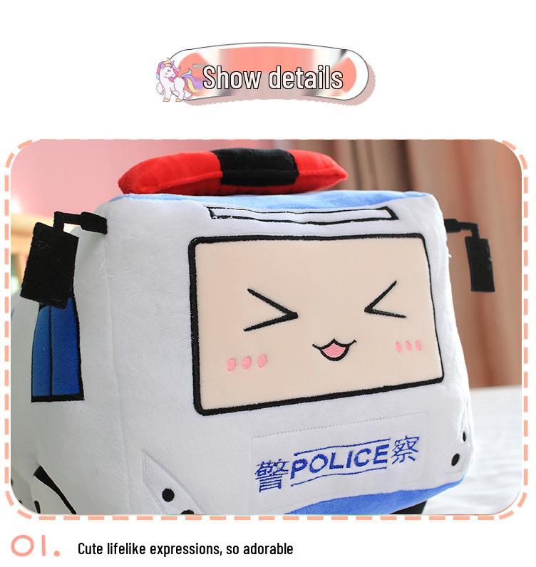 Cartoon Plush Bus Toy Pillow for Kids