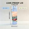 1PC Ocean Wave Mountain Watercolor Print 750ml Color Plastic Sports Water Bottle Leakproof Flip Straw Lid Suitable for Sports Office Home Use