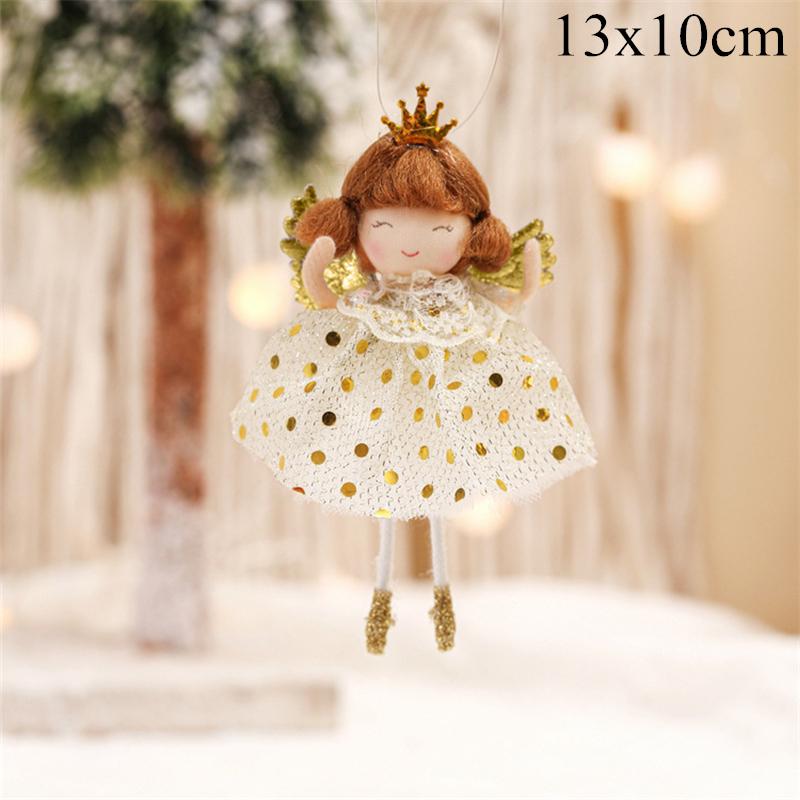 2025 Christmas Angel Dolls Plush Girl Christmas Tree Decorations for Home Navidad Ornaments Xmas Pandent New Year Gifts for Kids