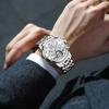 OLEVS Mechanical Automatic Moon Phase Watch Stylish Skeleton Waterproof Popular Luminous Watch for Men