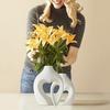 1 Pair Snuggle Hollow Heart Shaped Vase, Minimalist Modern Flower Vase, Nordic Boho Style Decorative Vase for Living Room Shelf, Mantle, Entryway,