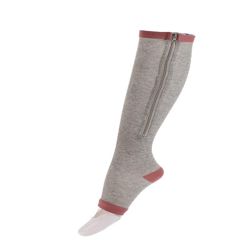 Compression Stockings Sports Pressure Long Cycling Socks Zipper Professional Leg Support Thick Men Women Socks