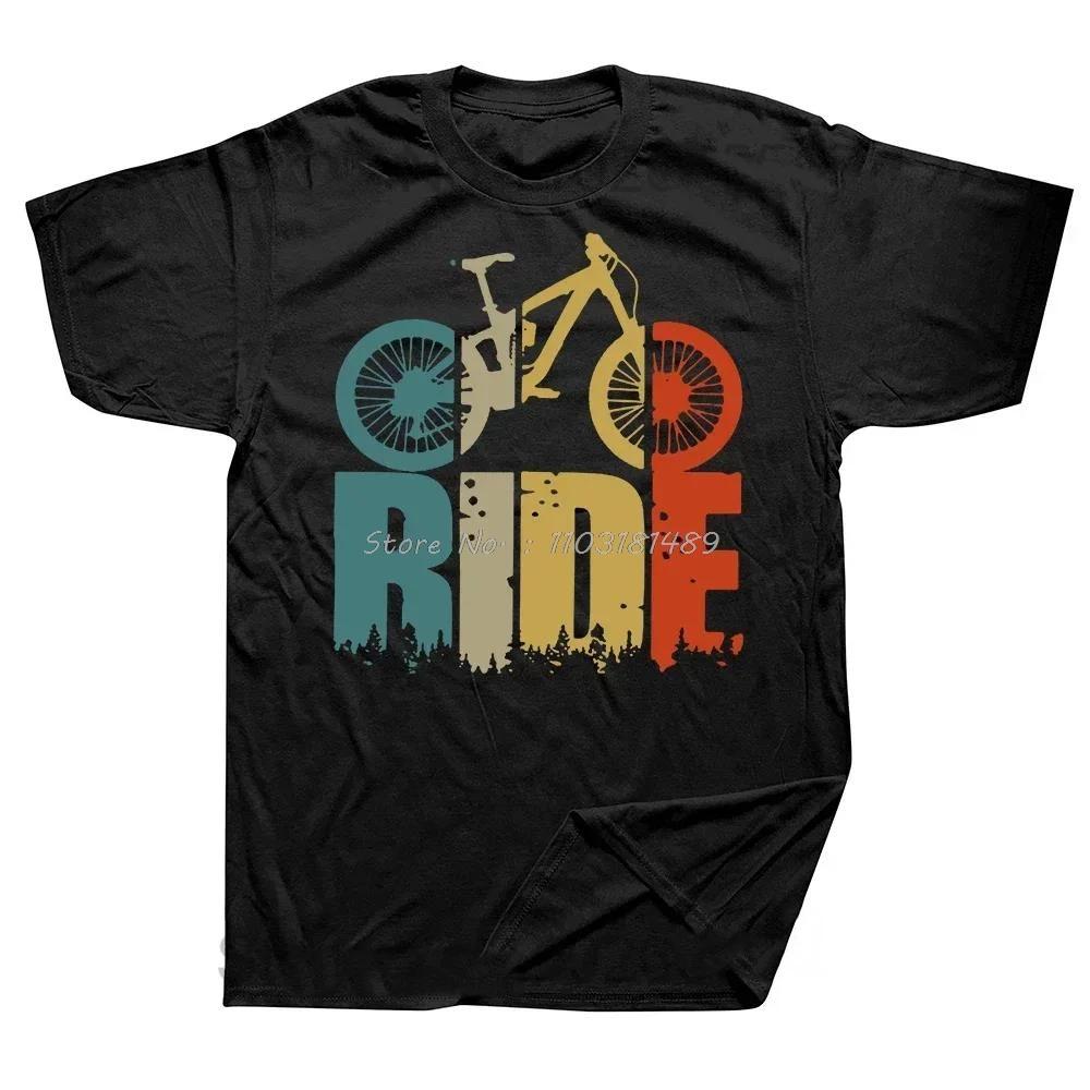 Retro Mountain Bike T-Shirt Summer Men Short Sleeve Biking Sport Lovers I Like Beer And Cycling And Maybe 3 People Bicycle Tops
