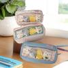 Charming Thick Transparent Pencil Holder with 4 Dolls, Perfect for Students Stationery, Pen Storage, Girlish Cosmetic Bag Gift