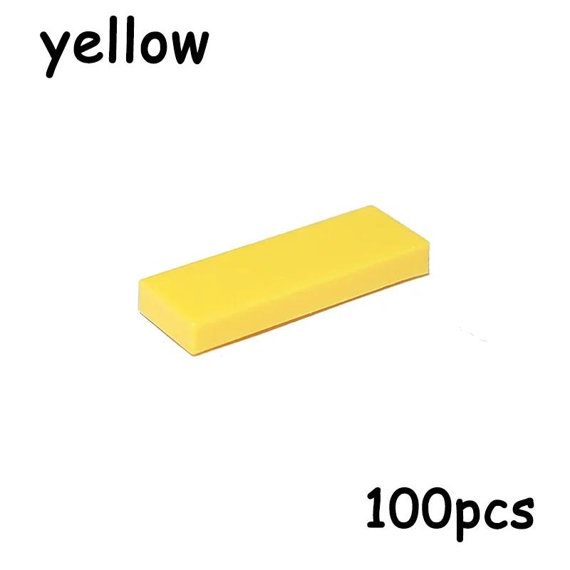 100PCS 63864 Dimension 1x3 Blocks Flat Tile MOC Assemble Particles Smooth 1*3 Construction Bricks DO IT YOURSELF Learning Creativity Toy ideal for