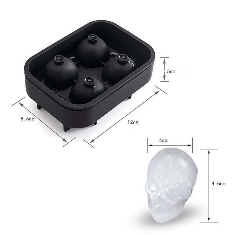 3D Skull Flexible Silicone Ice Cube Mold Ice Cream Cake Mold Kicthen Tools