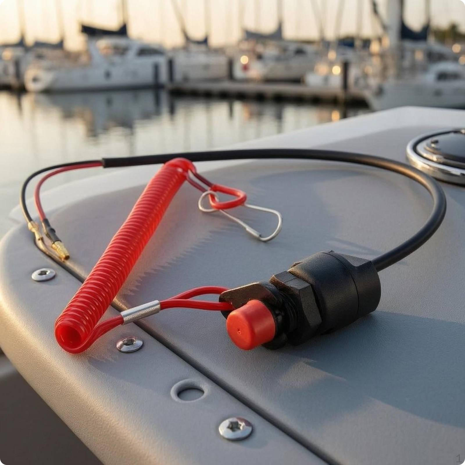 Outboard Motor Kill Switch PushButton Emergency Stop Metal Terminals