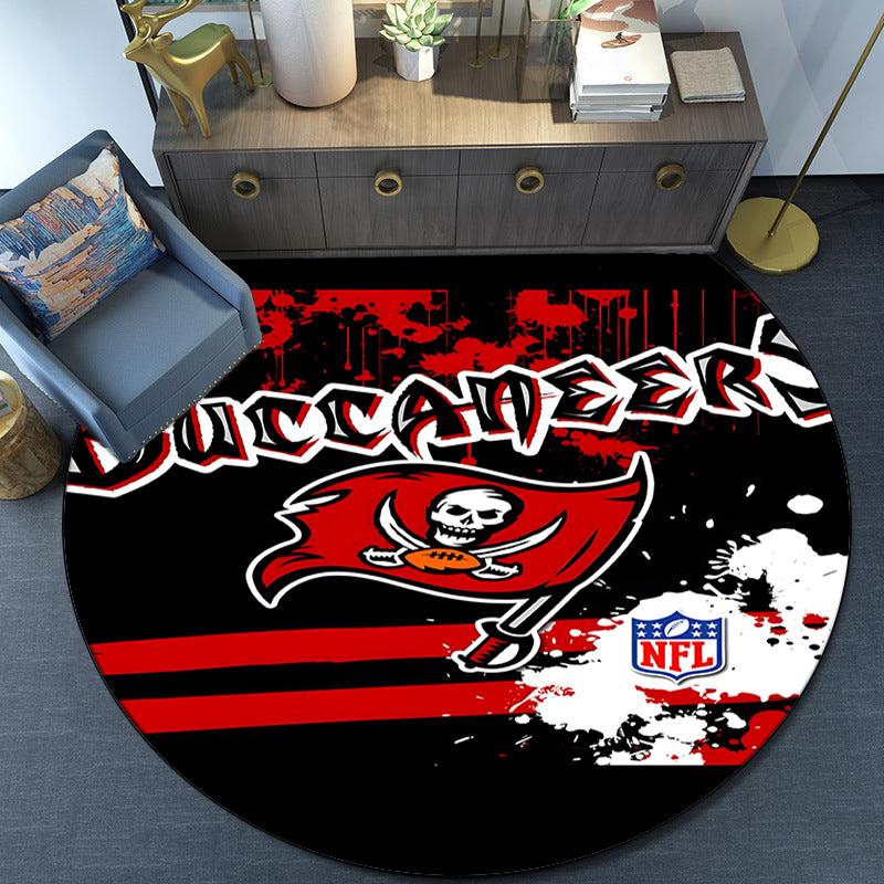 Tampa Bay Buccaneers Logo Round Rug for Livingroom,Bedroom, Palyroom, Chair Rug, Area Rug, Circle Carpet, Large Size Fan Christmas Gift