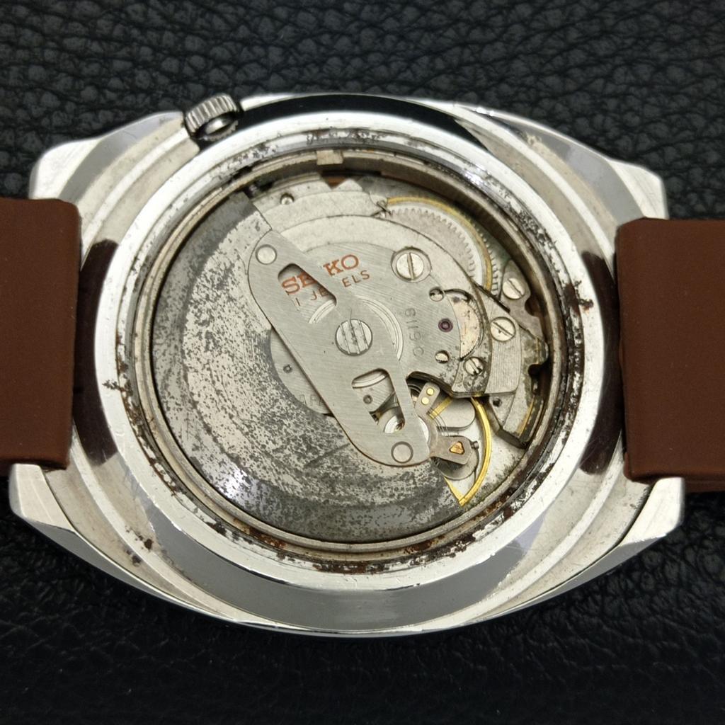 JAPAN VINTAGE SEIKO 5 AUTOMATIC 6119C MENS SILVER COLOR DIAL WATCH a702319-5 R124-a702319