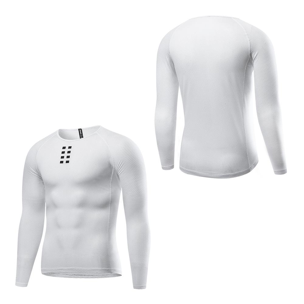 WOSAWE Fietsen Lange Mouw Basislaag Compressie Onderhemden Ademend Sneldrogend Fietsondergoed