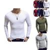 Elegant Solid Color Slim Fit Long-sleeved T-shirt For Men Fashionable And Comfortable