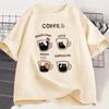 Cartoon Kaffee Katze T-Shirts Unisex Damen Sommer Harajuku Kawaii Katze Gedruckte Kurzarm-T-Shirts Lustige Streetwear Lockere Kleidung