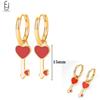 925 Silver Needle Cute Starfish/Shrimp Pendant Earrings Red Chili/ Star Enamel Gold Earrings For Women Fashion Jewelry