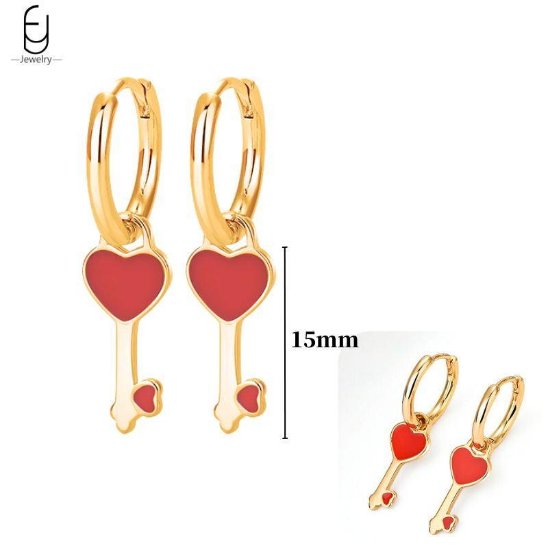925 Silver Needle Cute Starfish/Shrimp Pendant Earrings Red Chili/ Star Enamel Gold Earrings For Women Fashion Jewelry