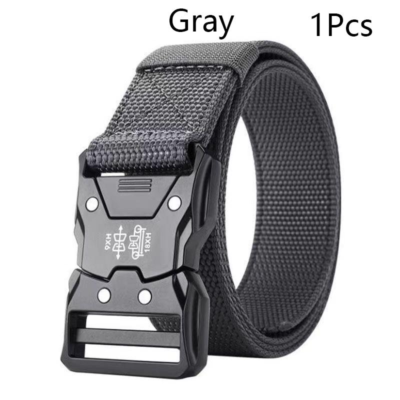 Automatic Buckle Tactical Belts Men's Woven Nylon Military Belt Durable Black Outdoor Army Hunting Golf Waist Belt