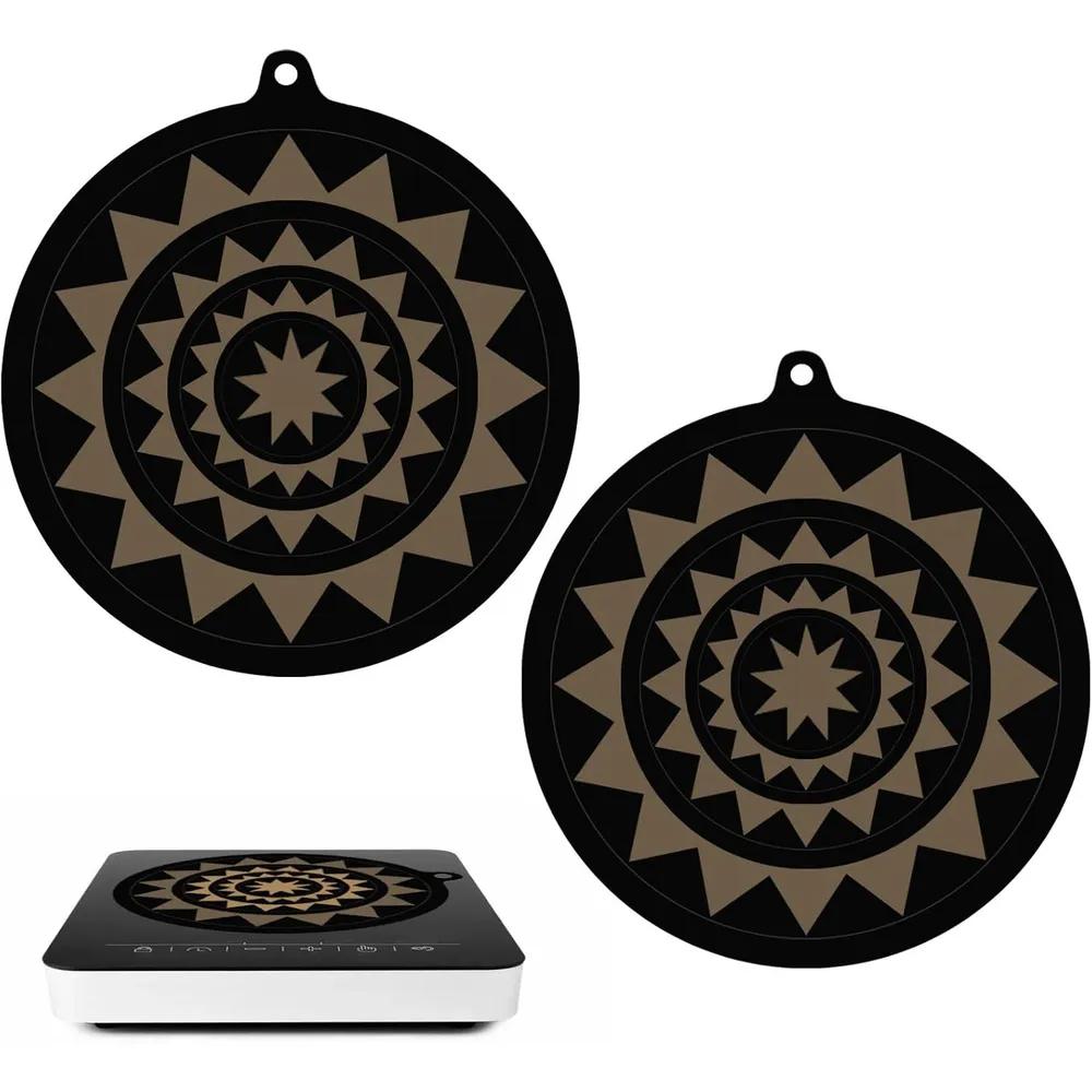 2/4Pcs Induction Cooktop Mat Multifunctional Silicone Countertop Protector Mat  Cooktop Scratch for Kitchen Cooking 24cm