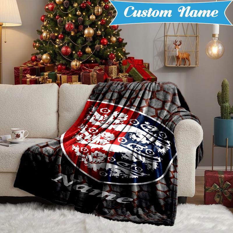 Custom Name England Football Crest Blanket Lightweight Ideal Bedding Blanket Perfect for Travel, Camping, Living Rooms, Sofas, Christmas gift