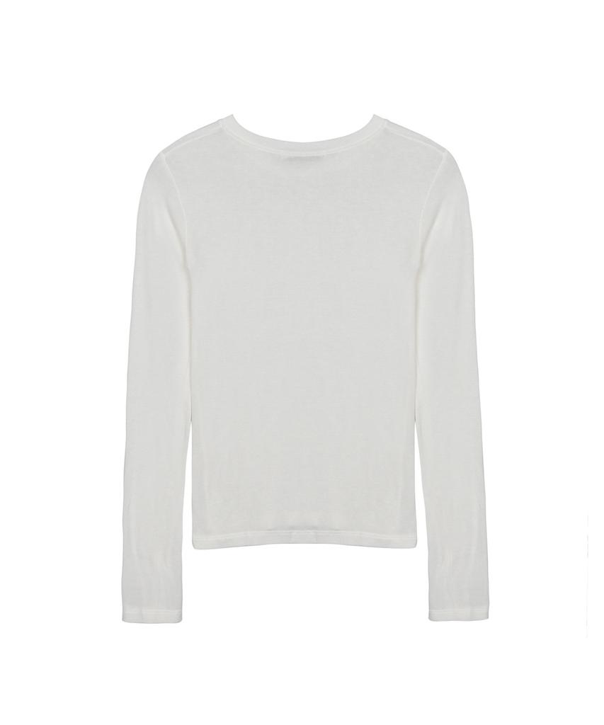 Nigaennikol [Essential] Minimal Round Sleeve Top_Ivory