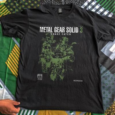 Metal Gear Solid 3: Snake Eater Retro Camo T-Shirt, Unisex Taktisches Spionage-Spiel Streetwear Tee, 100% Baumwolle Lässiges Kurzarm-Oberteil