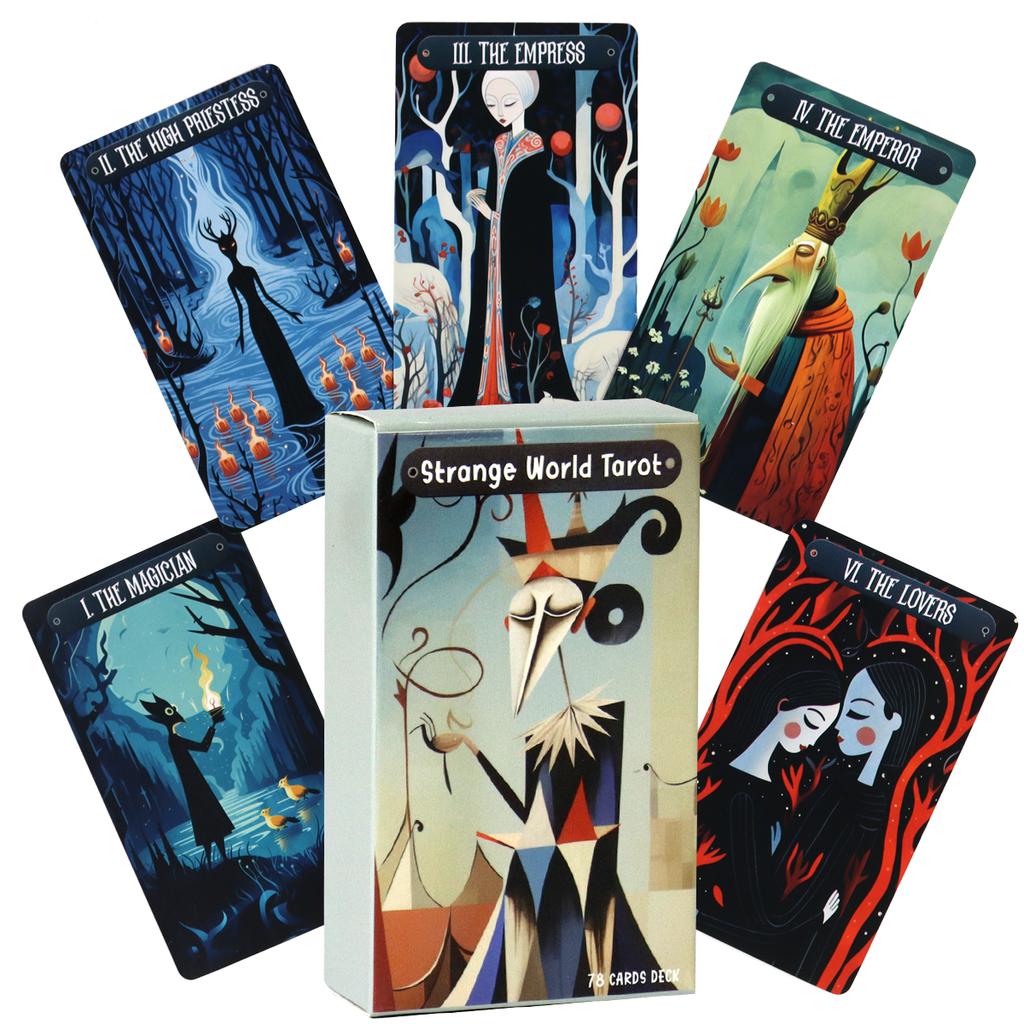 Originální umělecké dílo Strange World Tarot 78 ks tarotových karet založených na systému Rider Waite 10,3*6cm