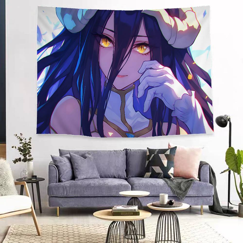 Gamer Albedo Anime Sexy Mädchen Cartoon Wandteppich Kunst Science-Fiction Zimmer Heimdekoration Kunst Heimdekoration