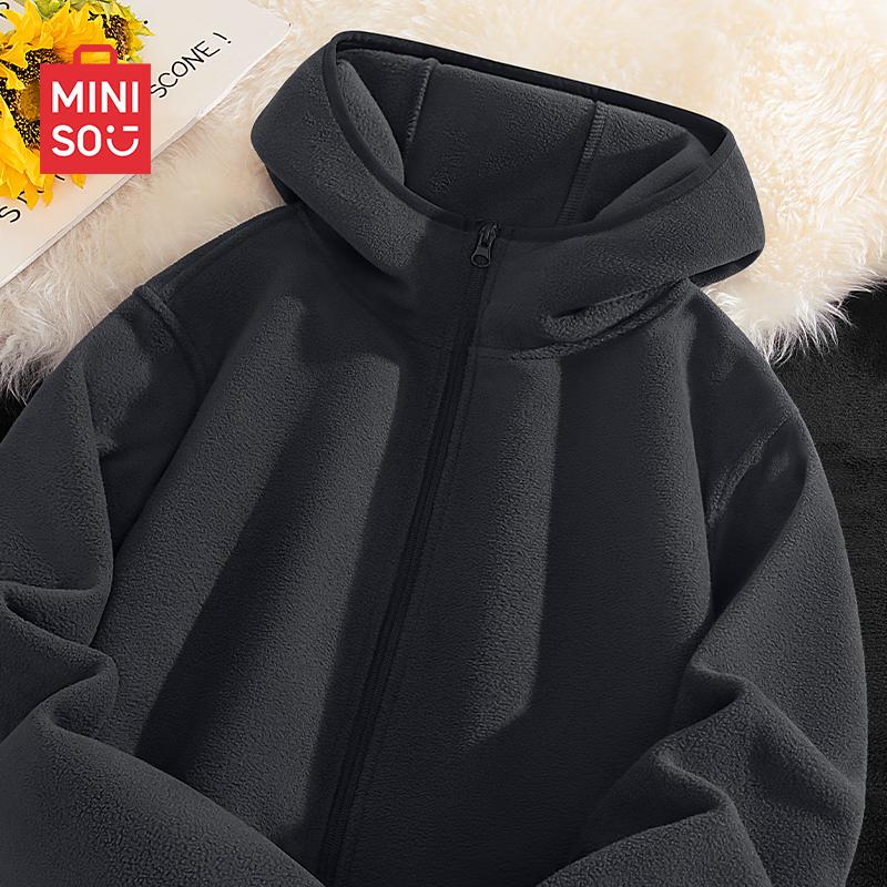 

MINISO Men s Heavyweight Fleece Hooded Jacket XL