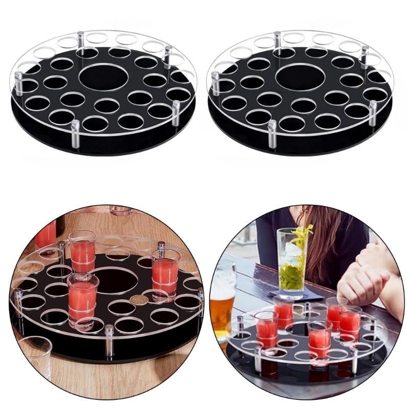 High Capacity Acrylic Wine Rack Organizers Featuring 25 Holes and Builts In Bottle Slot