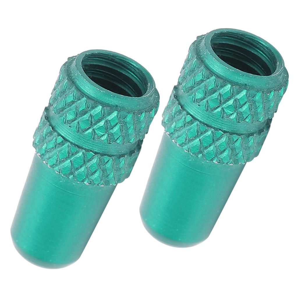 2pcs Presta Valve Caps Aluminium Alloy Presta Cycling Valve Dust Covers Bicycle Tire CapsGreen