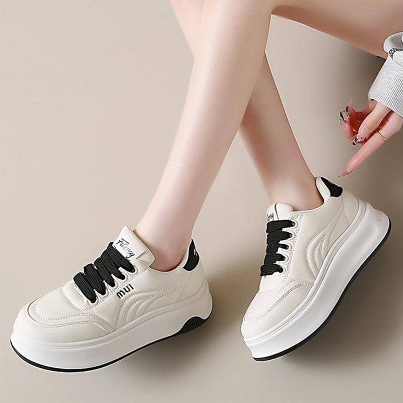 Fashion Letter Embroidery Sports Shoes Women Spring Autumn Mix Color Lace Up Sneakers Woman Soft Sole Platform Vulcanize Shoes Mujer