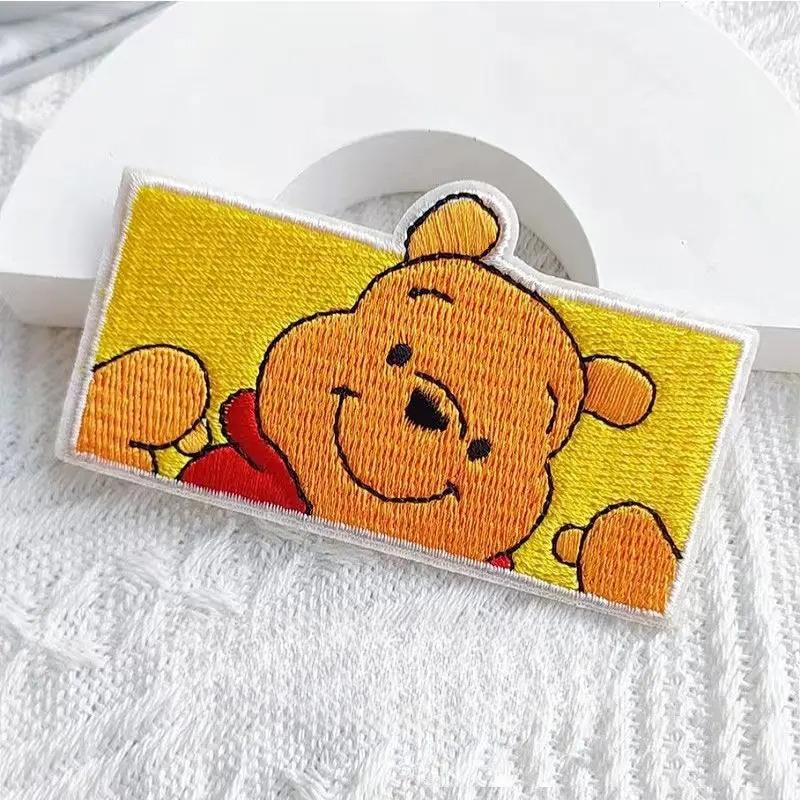 Mickey Winnie The Pooh Tigger New Cute Embroidery Self-adhesive Anime Disney Creative Decoration Clothing Bag Patch Stickers