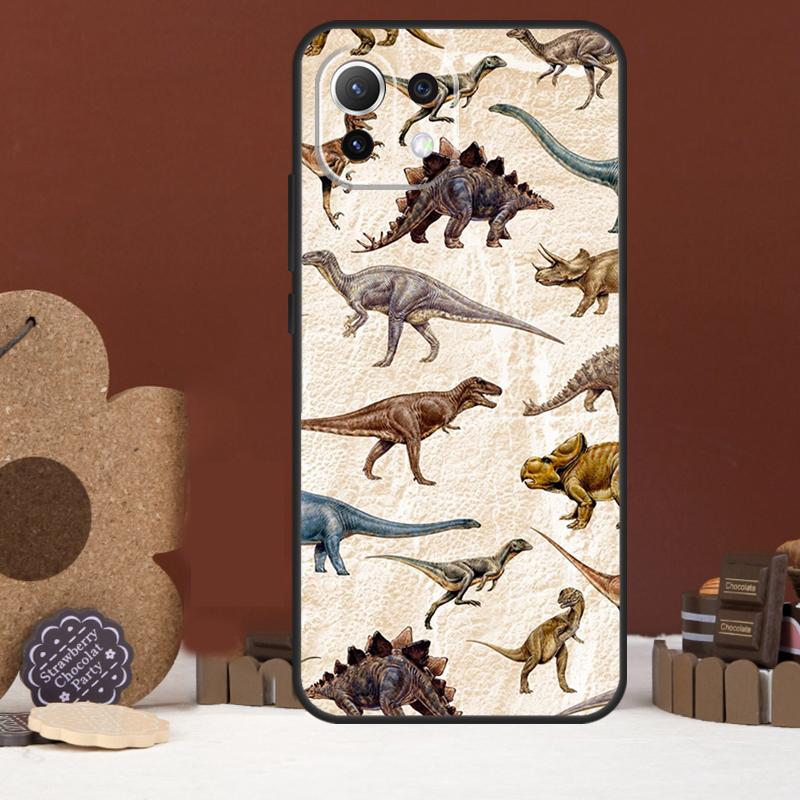 Dinosaur Pattern Case For Xiaomi 17 Pro Max 14 15 Ultra 15T 13T 14T POCO F8 Ultra F7 F5 F6 X5 X6 X7 Pro Cover