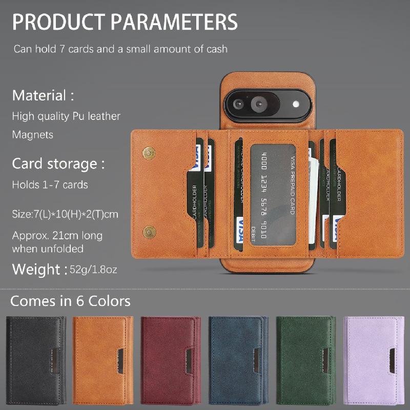 Google Pixel 10 Wireless Charging Case with Magnetic Tri-fold Card Holder and XL Protective Design