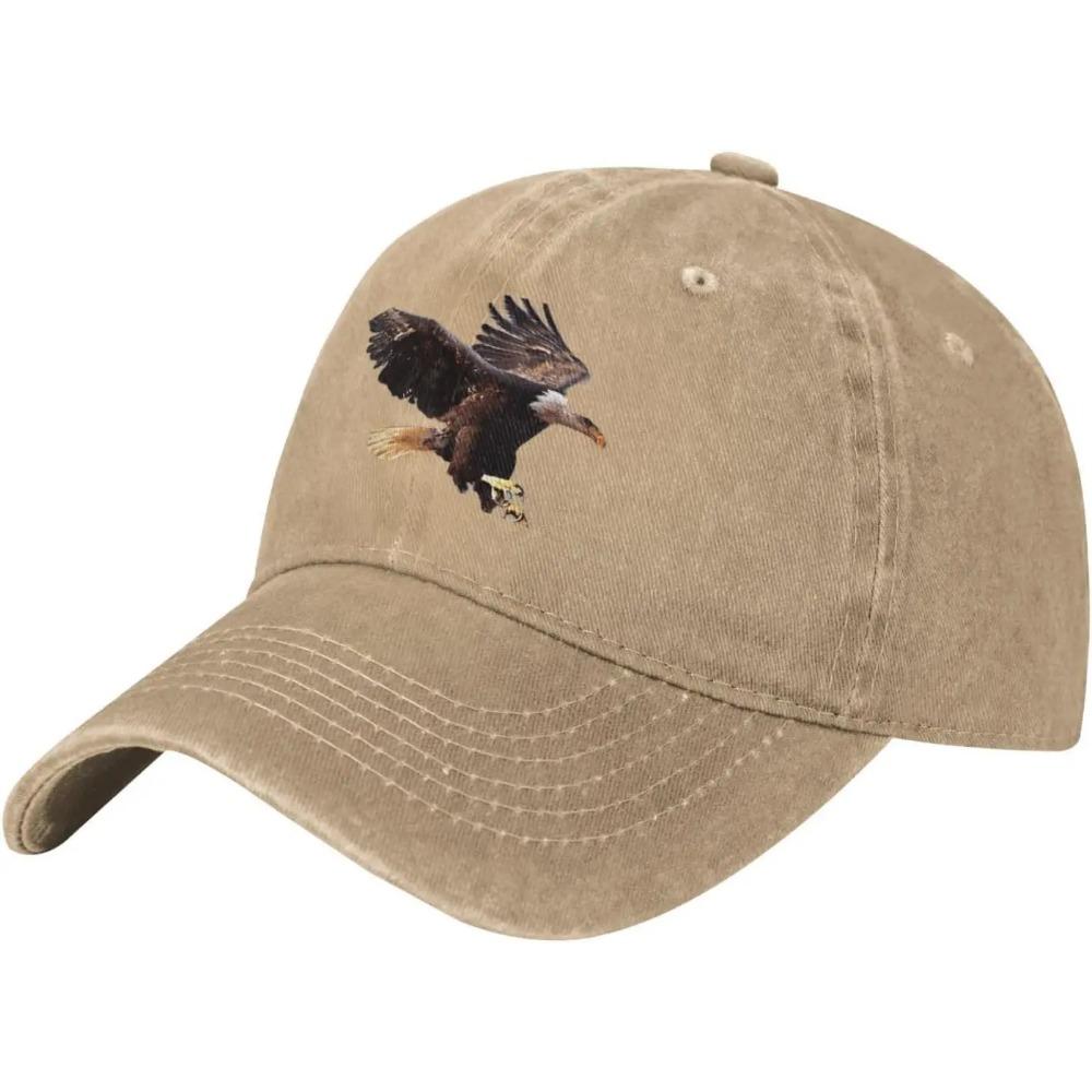 Eagle Print Vintage Baseball Cap Denim Cotton Dad Hat Sunhat Adjustable Unisex Trucker Hat