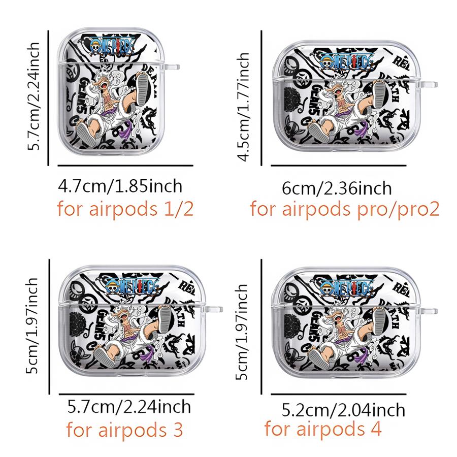 O-One P-Pieces Luffy Zoro Case For Airpods Pro2 3 Pro Pro3 1 4 2 Clear Earphone Cases Cover