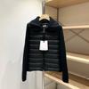 Autumn and winter new lapel knitted sleeves splicing women's short light down jacket slim and thin ribs jacket
