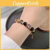 Stylish Alloy Plated Womens Bracelet With Purple Beads And Tassels Retro