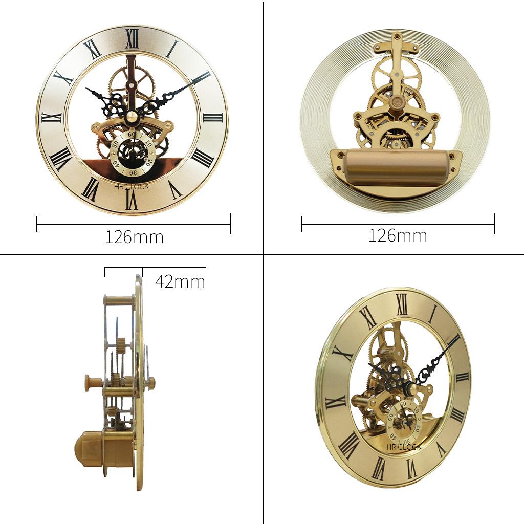 High-grade Metal Inlaid Clock Accessories Perspective Clock Gear Movement Silent Quartz Clock Home Office Shelf Desk Table Gift