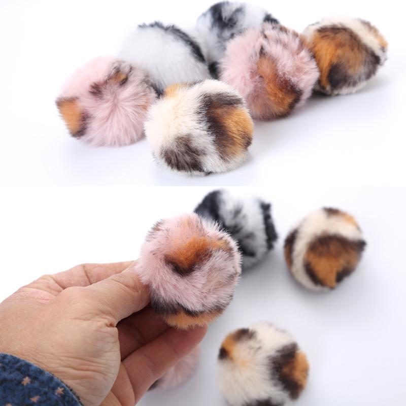 5Pcs Leopard Print Plush Catnip Balls Soft Interactive Toy Balls For Cats Dogs Self‑Play Relieve Boredom Improve Emotions
