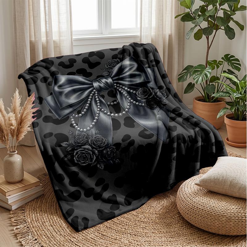 Golden Roses with Pearls Theme blanket Lightweight Warm Flannel Blanket Decorative Throw Blanket for Home Decoration