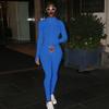 Damen Hochgeschlossener Bestickter Fitness-Jumpsuit - Stretch, Schlankmachend, Reißverschluss Design 2026