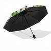 Stained Glass Window Panel with White Flowers and Green Leaves Decorative Artwork for Home or Garden Decoration (Circular) Umbrella, Hallo