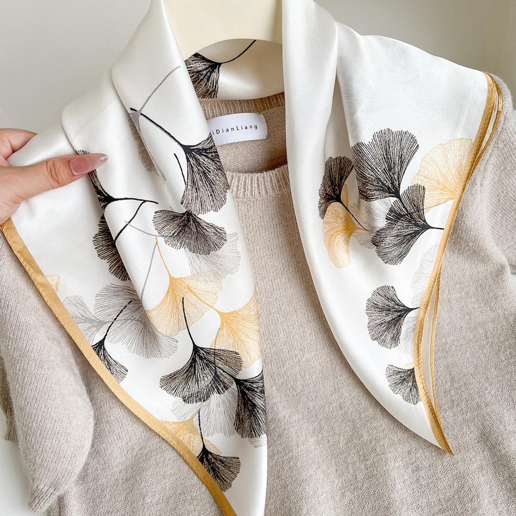 111% Mulberry Silk 71 Square Scarf, New Sky City Professional Decorative Scarf, Commuting To Work Versatile Silk Scarf