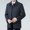 Men's double-sided woolen cashmere coat middle-aged lapel thickened woolen woolen warm coat winter white duck down top