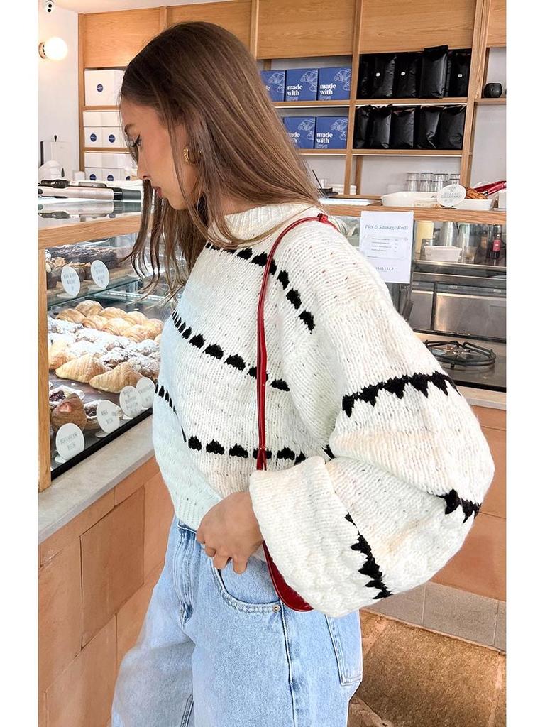 European & American Women's Autumn/Winter Knit Sweater - Round Neck, Long Sleeve, Casual Street Style